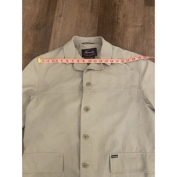 Men’s Oversized Vtg Façonnable Military Army Green Button Up Jacket Size Small - Picture 6 of 10